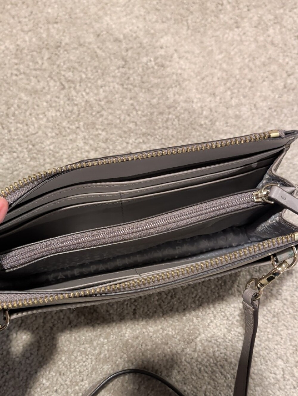 Kate Spade New York Taupe Leather Crossbody Wallet Bag - Picture 4 of 5